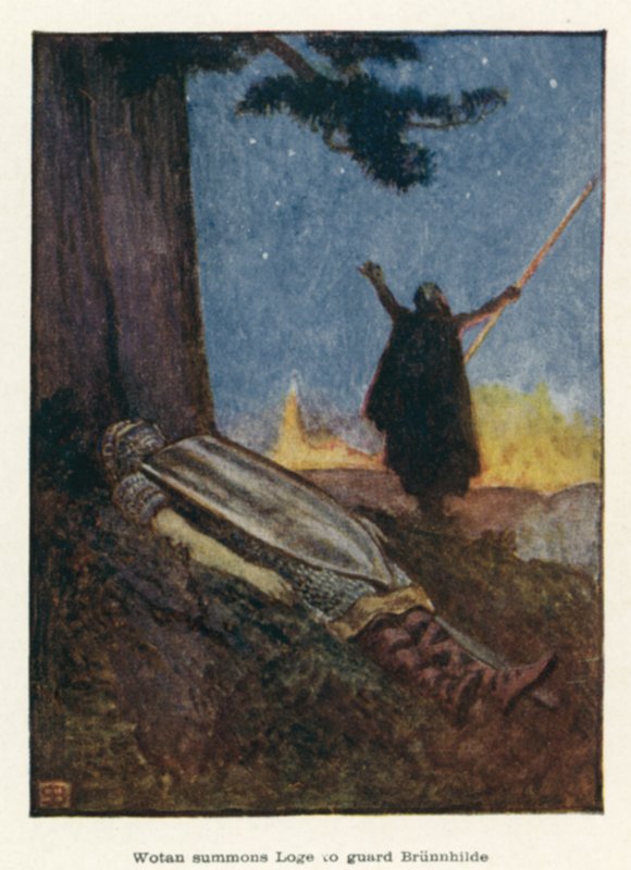Wotan يستدعي Loge لحراسة Brunnhilde بواسطة جون بيام ليستون شو