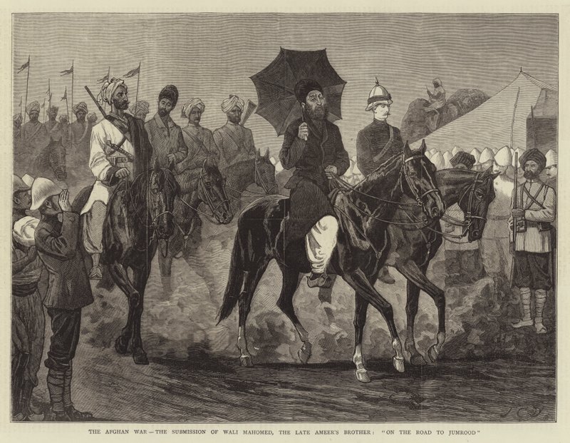 الحرب الأفغانية ، تقديم ولي محمد ، شقيق الأمير الراحل ، على طريق جومرود بواسطة جون تشارلز دولمان