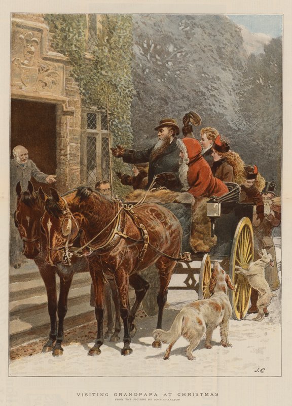 زيارة الجد في عيد الميلاد (chromolitho) بواسطة جون تشارلتون