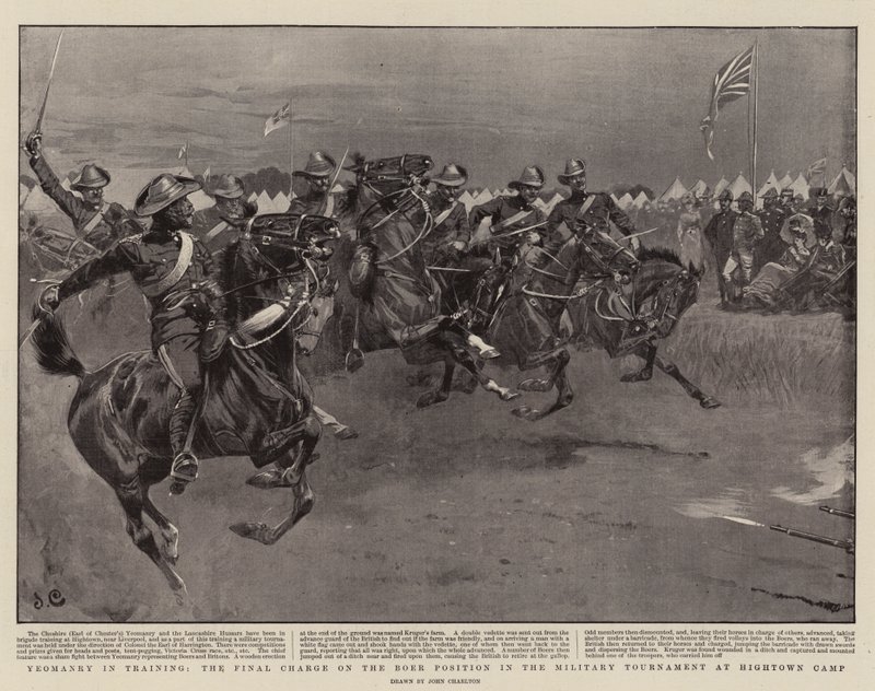 Yeomanry in Training ، التهمة النهائية على موقع Boer في البطولة العسكرية في Hightown Camp بواسطة جون تشارلتون