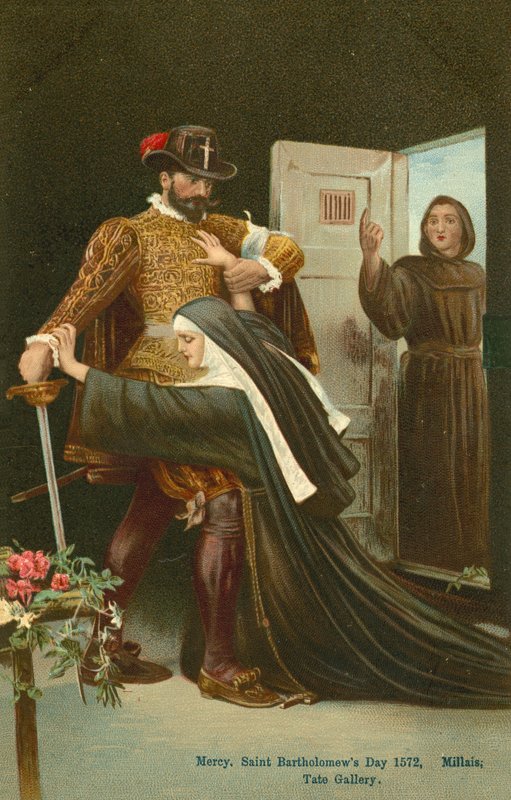الرحمة ، يوم القديس بارثولوميو ، 1572 (chromolitho) بواسطة جون ايفرت ميليس