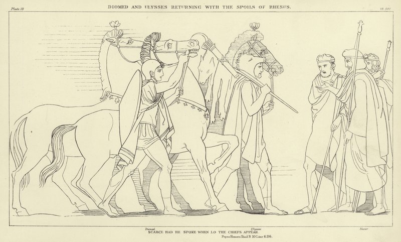 Diomed و Ulysses يعودان مع غنائم Rhesus بواسطة جون فلاكسمان