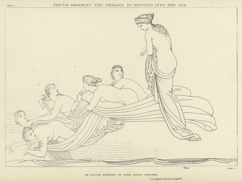 Thetis يأمر Nereids بالنزول إلى البحر بواسطة جون فلاكسمان