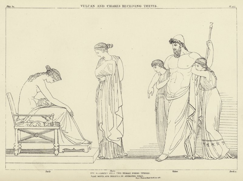 فولكان وشيز يستقبلان Thetis بواسطة جون فلاكسمان