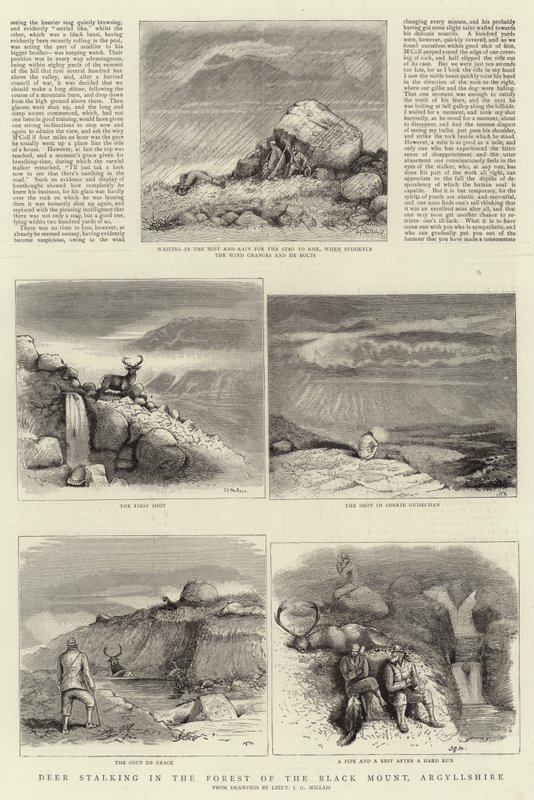 المطاردة الغزلان في غابة الجبل الأسود ، Argyllshire بواسطة جون غيل ميلي