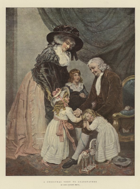 زيارة عيد الميلاد إلى الجد (chromolitho) بواسطة جون رافائيل سميث