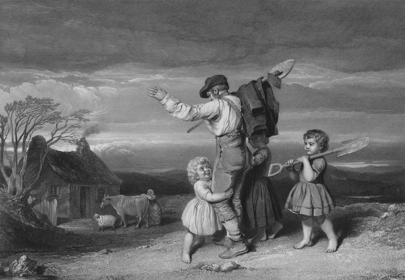 رسم توضيحي ليلة السبت في الكوتار بقلم روبرت بيرنز ، الآية الثالثة (نقش) بواسطة يوحنا (بعد) فيد