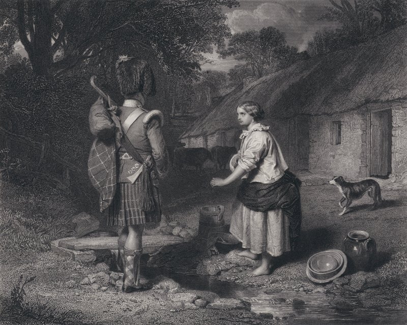 رسم توضيحي لعودة الجندي لروبرت بيرنز (نقش) بواسطة يوحنا (بعد) فيد
