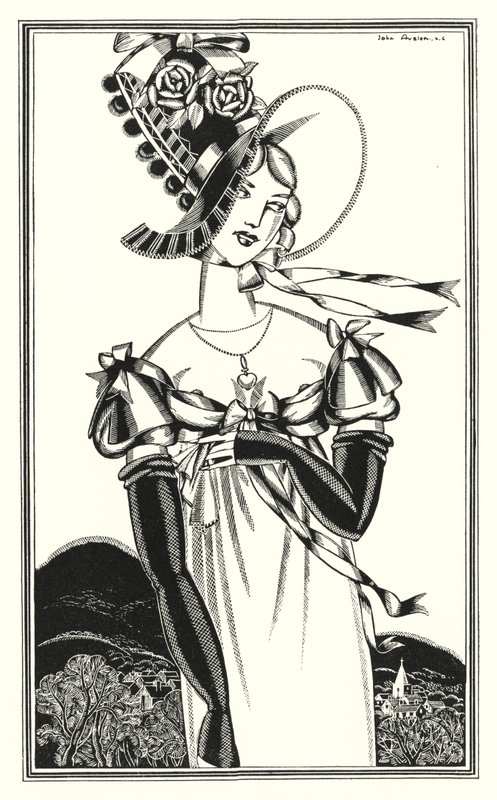 رسم توضيحي لـ Don Juan بواسطة Lord Byron: A Bonnet ، الذي يرتديه الجنس العادل (litho) بواسطة جون اوستن