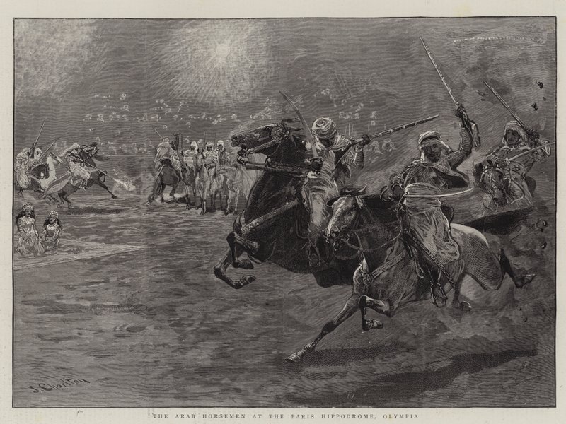 الفرسان العرب في ميدان سباق الخيل في باريس ، أولمبيا بواسطة جون تشارلتون