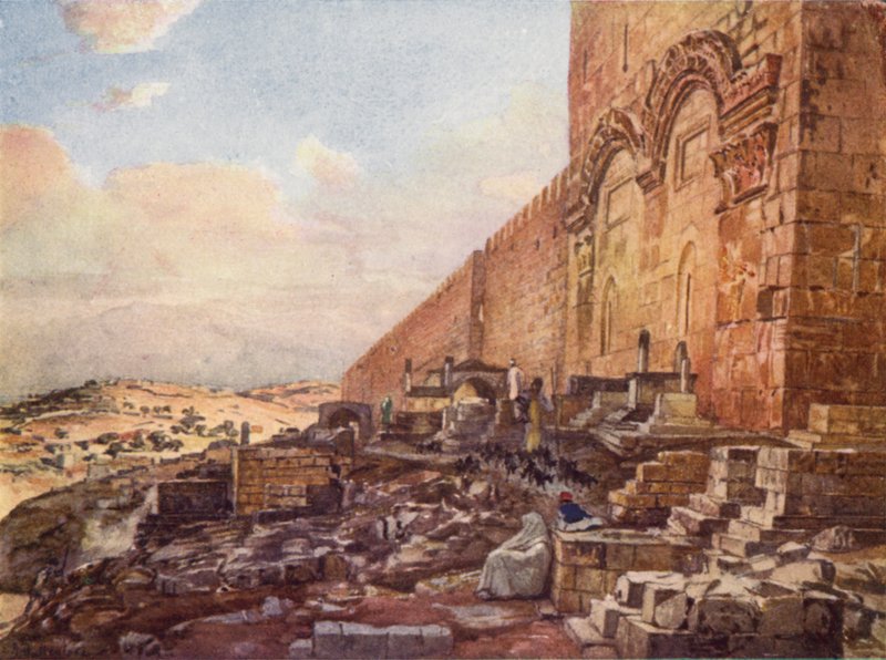 القدس ، خارج البوابة الذهبية أو الجميلة بواسطة جون فوليلوف