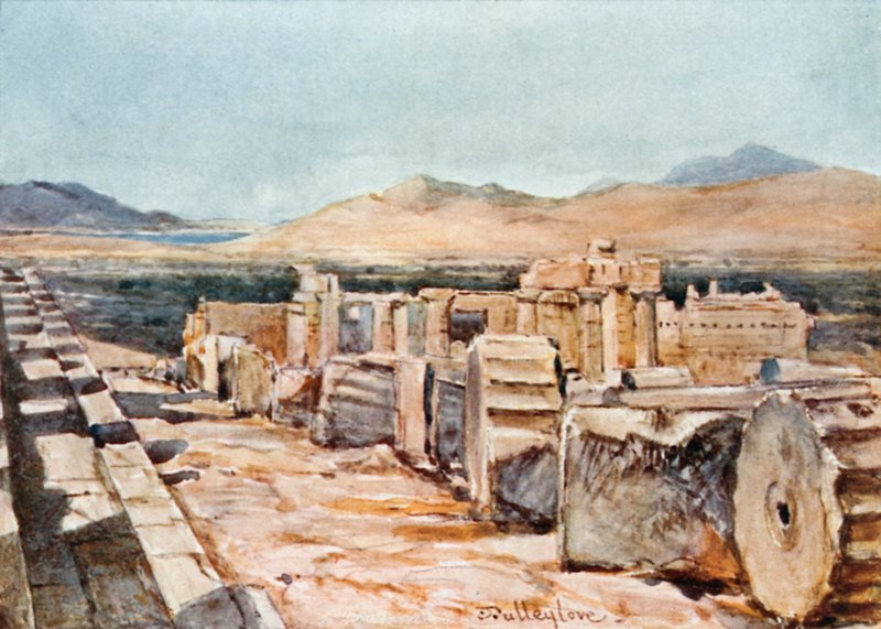 ال Propylaea من الحافة الشمالية لمنصة البارثينون بواسطة جون فوليلوف
