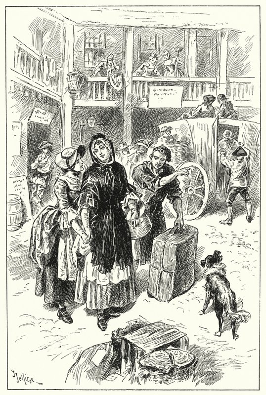 المدرب في Old Angel Inn (litho) بواسطة جون جيليكو