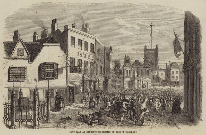 كرة القدم في Kingston-on-Thames يوم Shrove يوم الثلاثاء بواسطة جون جيسوب هاردويك