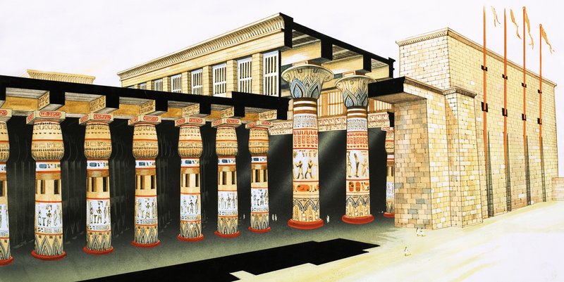 إعادة بناء جزء من قاعة الأعمدة بواسطة جون مارشال