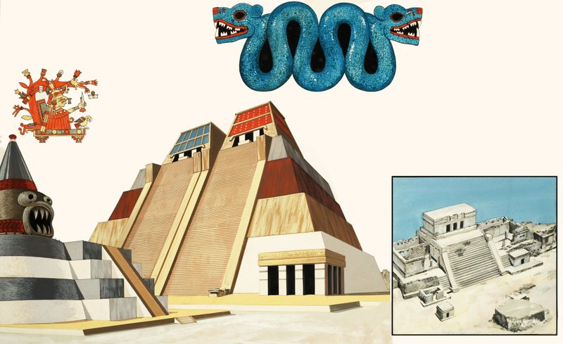مدينة Tenochtitlan المذهلة (الغواش على الورق) بواسطة جون مارشال