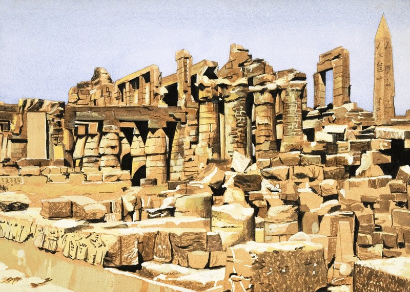 أنقاض معبد آمون الكرنك بواسطة جون مارشال