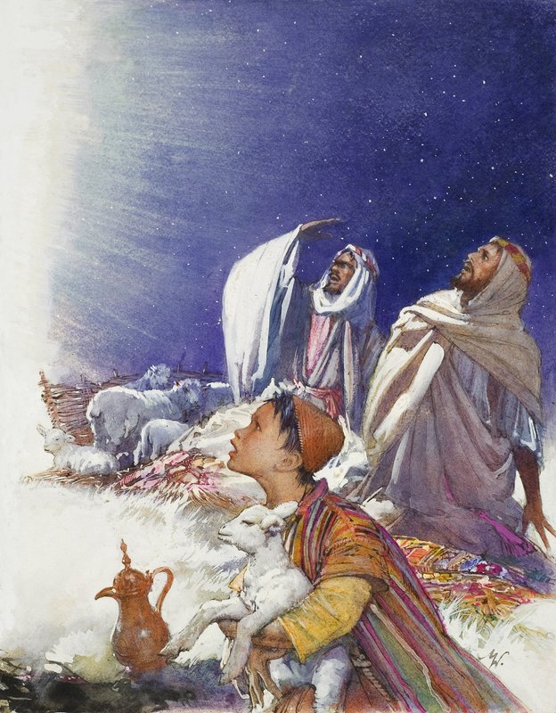 قصة عيد الميلاد: حكاية الرعاة (غواش على ورق) بواسطة جون ميلار واتس