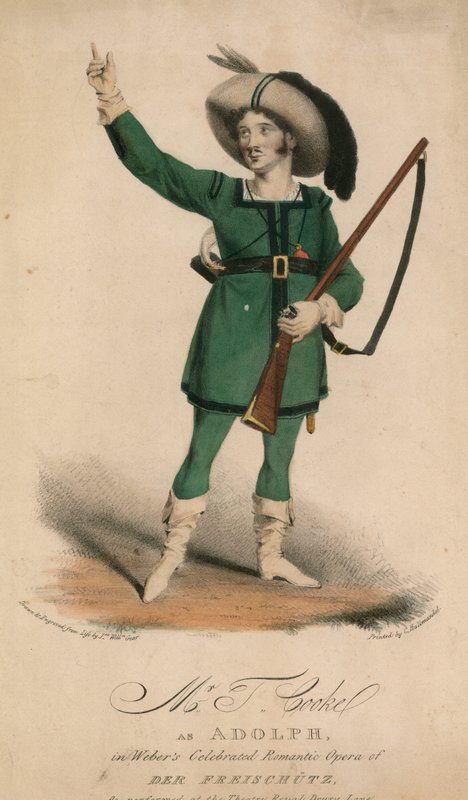 السيد T Cooke مثل Adolph في أوبرا ويبر الرومانسية المشهورة لـ Der Freischutz في المسرح Royal Drury Lane بواسطة جون دبليو جير