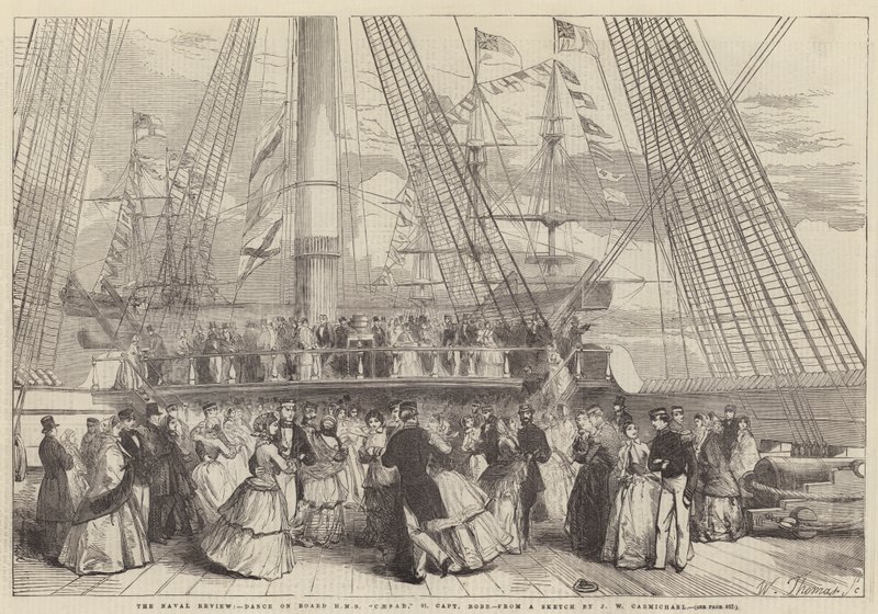 The Naval Review، Dance on Board HMS Caesar، 91، Captain Robb بواسطة جون ويلسون كارمايكل