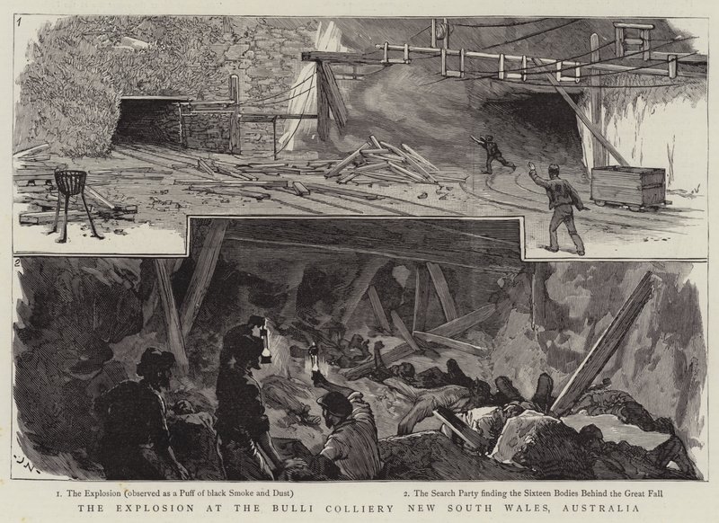 الانفجار في Bulli Colliery نيو ساوث ويلز ، أستراليا بواسطة جوزيف ناش