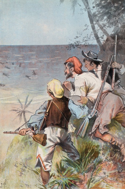 روبنسون كروزو: غزوه المتوحشون (لون ليثو) بواسطة جوزيف (بعد) فينمور