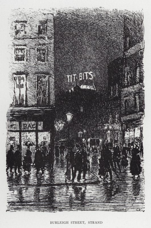 Burleigh Street, Strand (litho) بواسطة جوزيف (بعد) بينيل