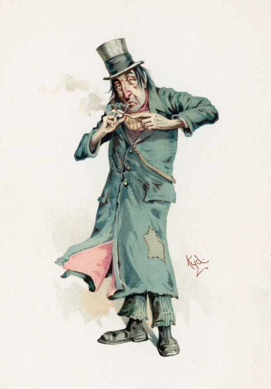 كودلين ، رسم توضيحي من "رسومات شخصية من تشارلز ديكنز" ، عام 1890 بواسطة جوزيف كلايتون كلارك