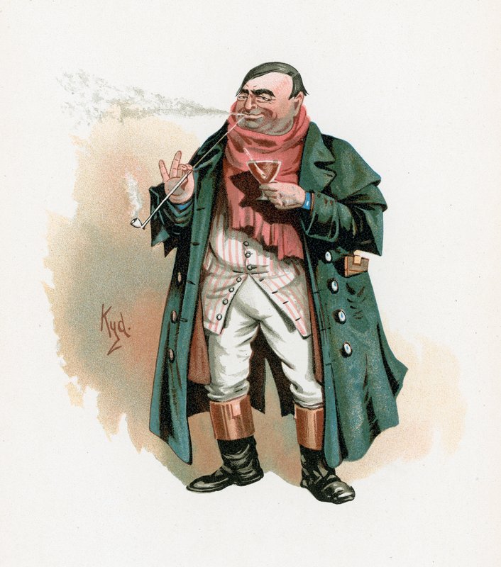 السيد ويلر سينيور ، رسم توضيحي من "رسومات شخصية من تشارلز ديكنز" ، عام 1890 بواسطة جوزيف كلايتون كلارك