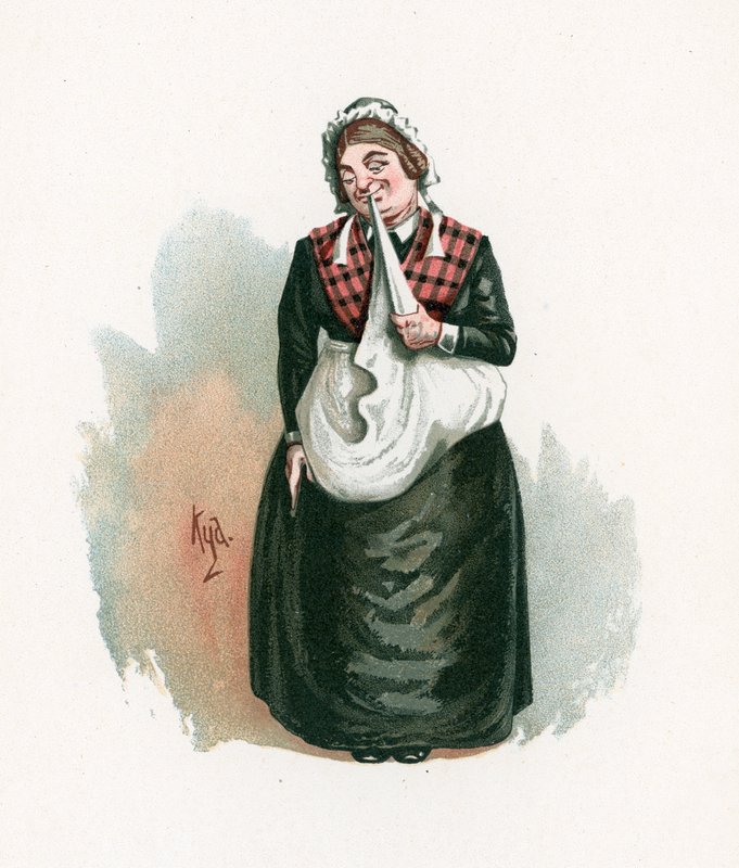 السيدة بارديل ، رسم توضيحي من "رسومات شخصية من تشارلز ديكنز" ، عام 1890 بواسطة جوزيف كلايتون كلارك