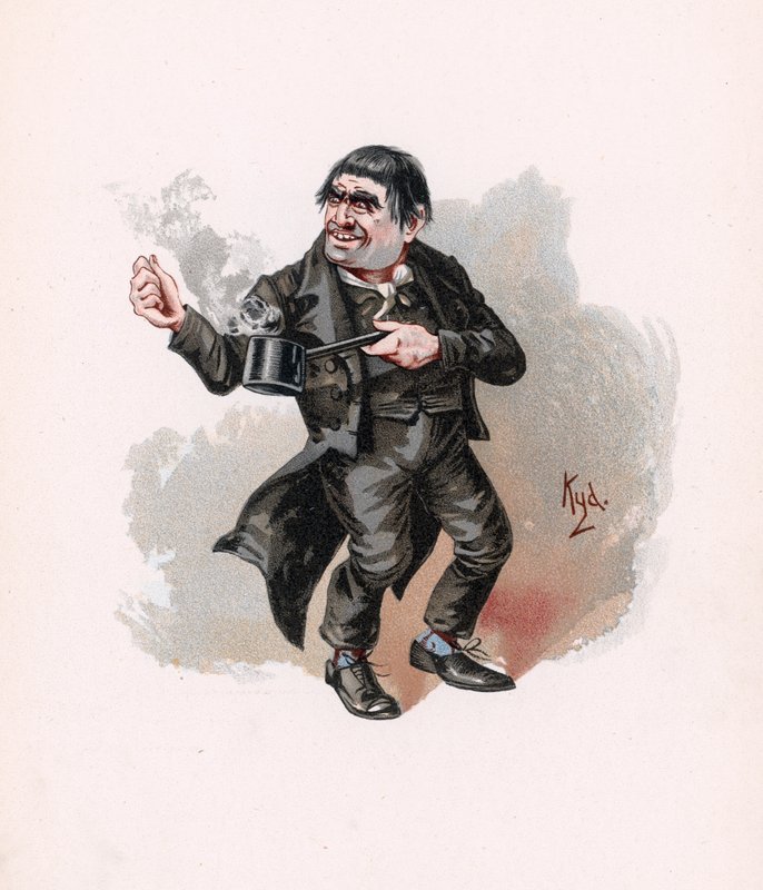 كويلب ، رسم توضيحي من "رسومات شخصية من تشارلز ديكنز" ، عام 1890 بواسطة جوزيف كلايتون كلارك