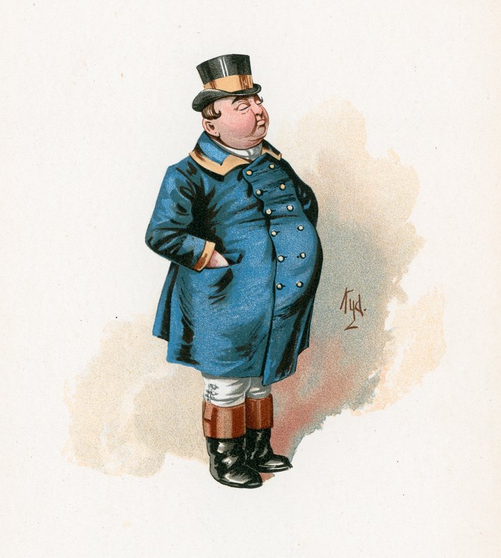 The Fat Boy ، رسم توضيحي من "رسومات شخصية من تشارلز ديكنز" ، c.1890 بواسطة جوزيف كلايتون كلارك