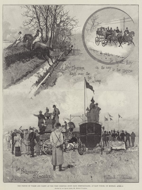 أمير ويلز والحفلة في نادي West Norfolk Hunt Club Steeplechases ، في East Winch ، يوم الاثنين 9 أبريل بواسطة جوزيف هولاند ترينجهام