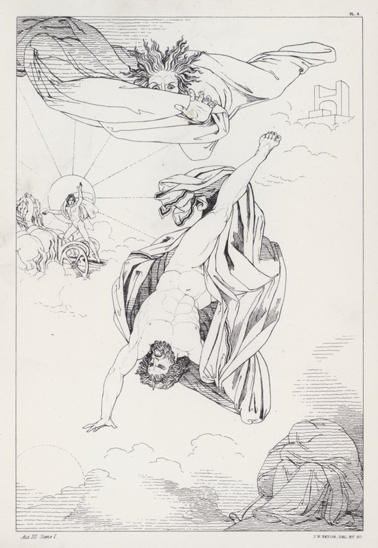 Shelleys Prometheus Unbound ، القانون الثالث ، المشهد 1 بواسطة جوزيف نويل بعد باتون