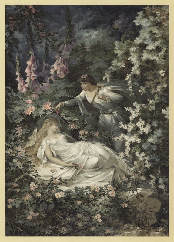 رسم توضيحي لحلم ليالي منتصف الصيف (chromolitho) بواسطة يوليوس هويبنر