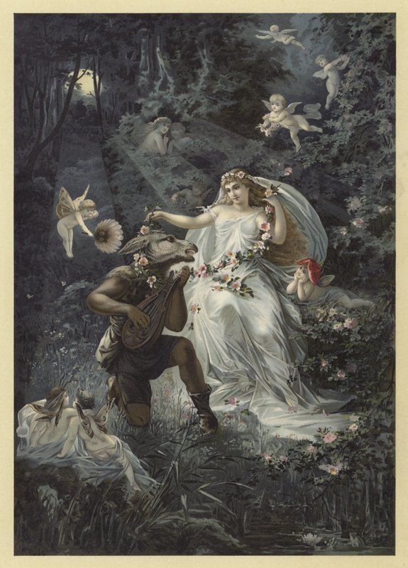 رسم توضيحي لحلم ليالي منتصف الصيف (chromolitho) بواسطة يوليوس هويبنر