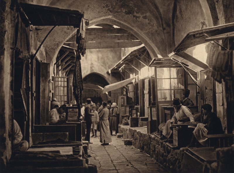 القدس ، بازار (b / w photo) بواسطة كارل جروبر