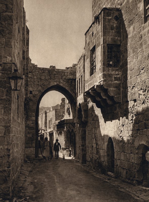 القدس ، مشهد الشارع (صورة b / w) بواسطة كارل جروبر