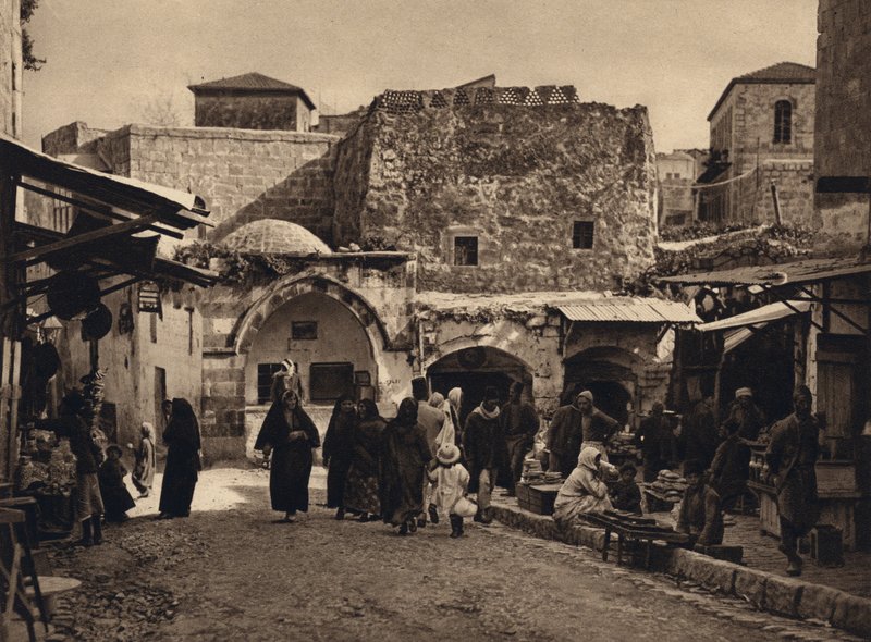القدس ، مشهد الشارع (صورة b / w) بواسطة كارل جروبر