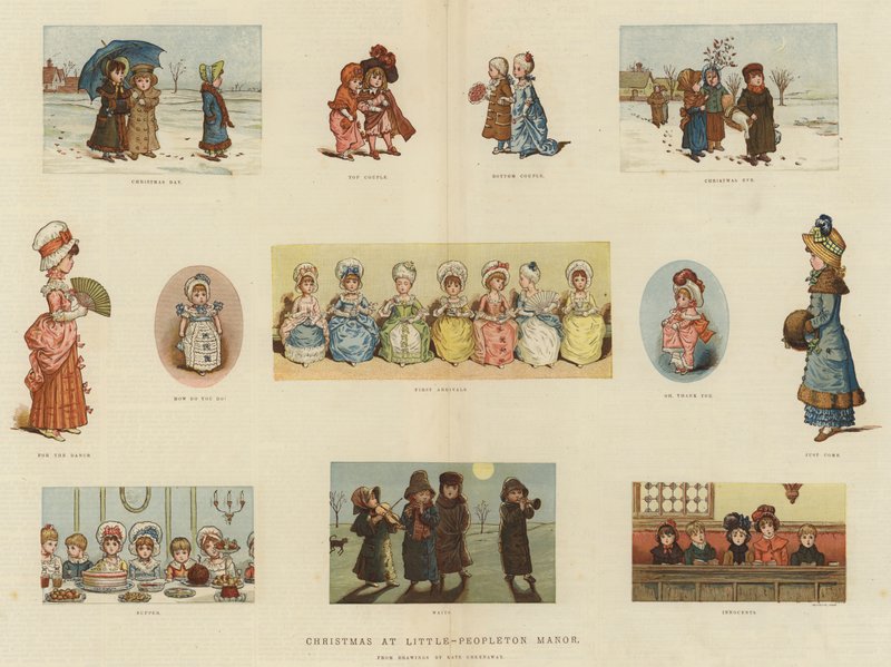 عيد الميلاد في Little-Peopleton Manor (chromolitho) بواسطة كيت غريناواي
