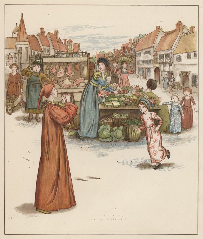 رسم توضيحي لكيت غريناواي لـ The Pied Piper of Hamelin بواسطة روبرت براوننج (لون ليثو) بواسطة كيت (بعد) غريناواي