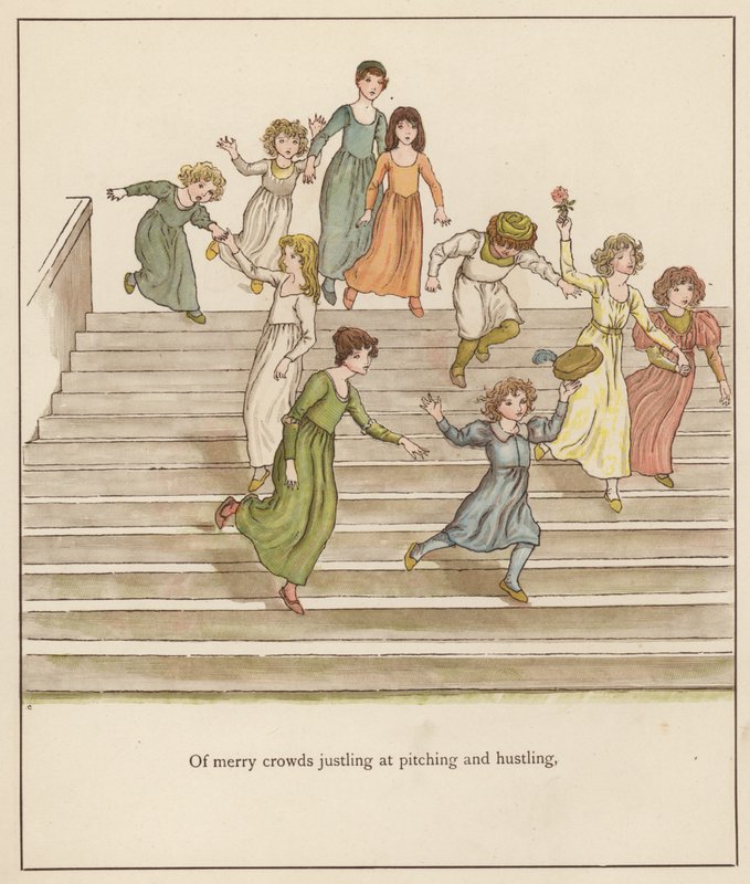 رسم توضيحي لكيت غريناواي لـ The Pied Piper of Hamelin بواسطة روبرت براوننج (لون ليثو) بواسطة كيت (بعد) غريناواي