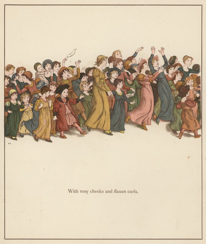 رسم توضيحي لكيت غريناواي لـ The Pied Piper of Hamelin بواسطة روبرت براوننج (لون ليثو) بواسطة كيت (بعد) غريناواي