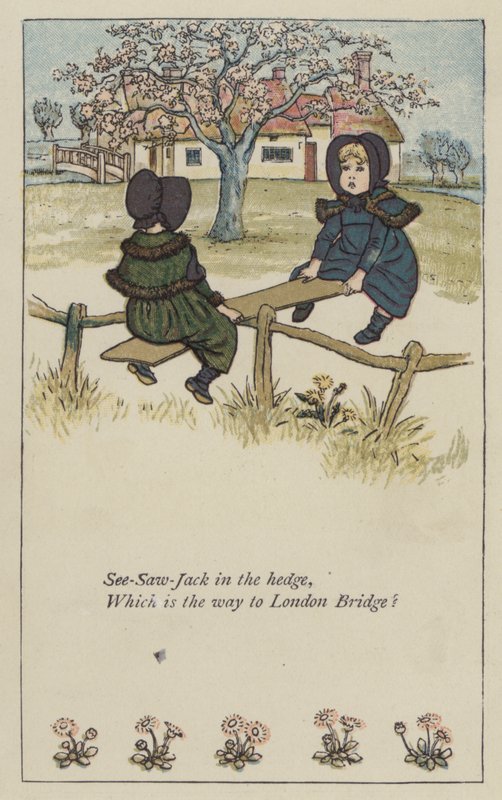 See-saw-Jack in the hedge (لون ليثو) بواسطة كيت (بعد) غريناواي