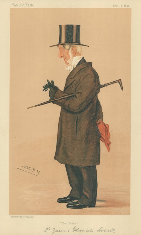 James E Warden Sewell من New College Oxford ، The Shirt ، 5 April 1894 ، Vanity Fair cartoon بواسطة ليزلي ماثيو وارد