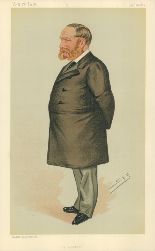 Mr Charles Henry Wilson, A squatter, 24 January 1885, Vanity Fair cartoon (colour litho) بواسطة ليزلي ماثيو وارد