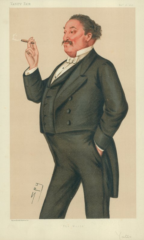 السيد إدموند هودجسون ياتس ، العالم ، 16 نوفمبر 1878 ، فانيتي فير كارتون بواسطة ليزلي ماثيو وارد