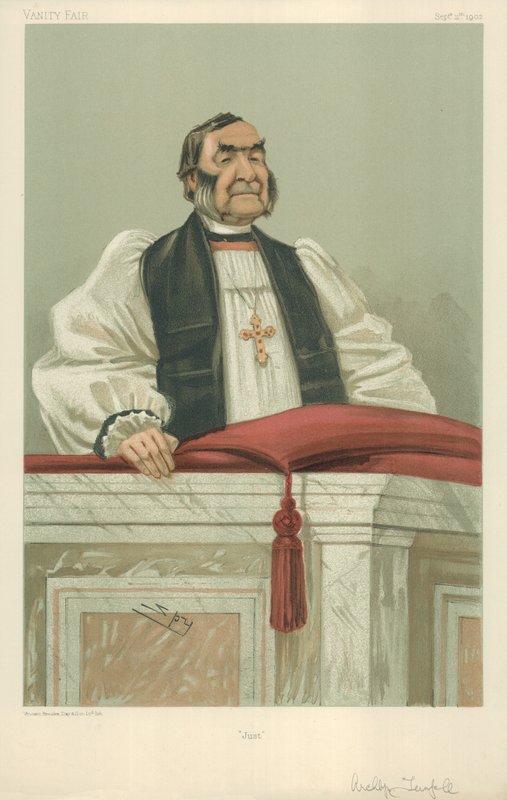 The Rev Frederick Temple ، رئيس أساقفة كانتربري ، فقط ، 11 سبتمبر 1902 ، فانيتي فير كارتون بواسطة ليزلي ماثيو وارد