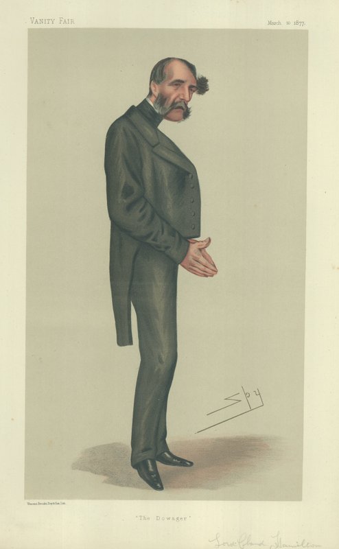 The Right Hon Lord Claud Hamilton ، The Dowager ، توضيح من `` Vanity Fair &39;&39; في 10 مارس 1877 بواسطة ليزلي ماثيو وارد