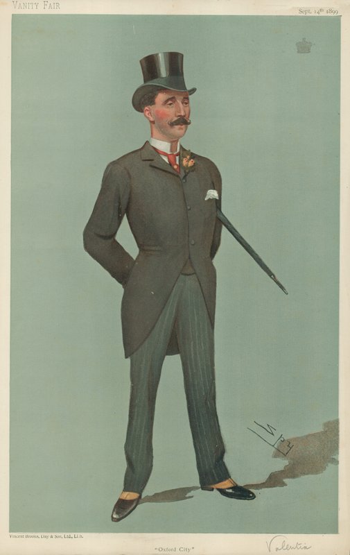 Viscount Valentia ، مدينة أكسفورد ، 14 سبتمبر 1899 ، فانيتي فير كارتون بواسطة ليزلي ماثيو وارد